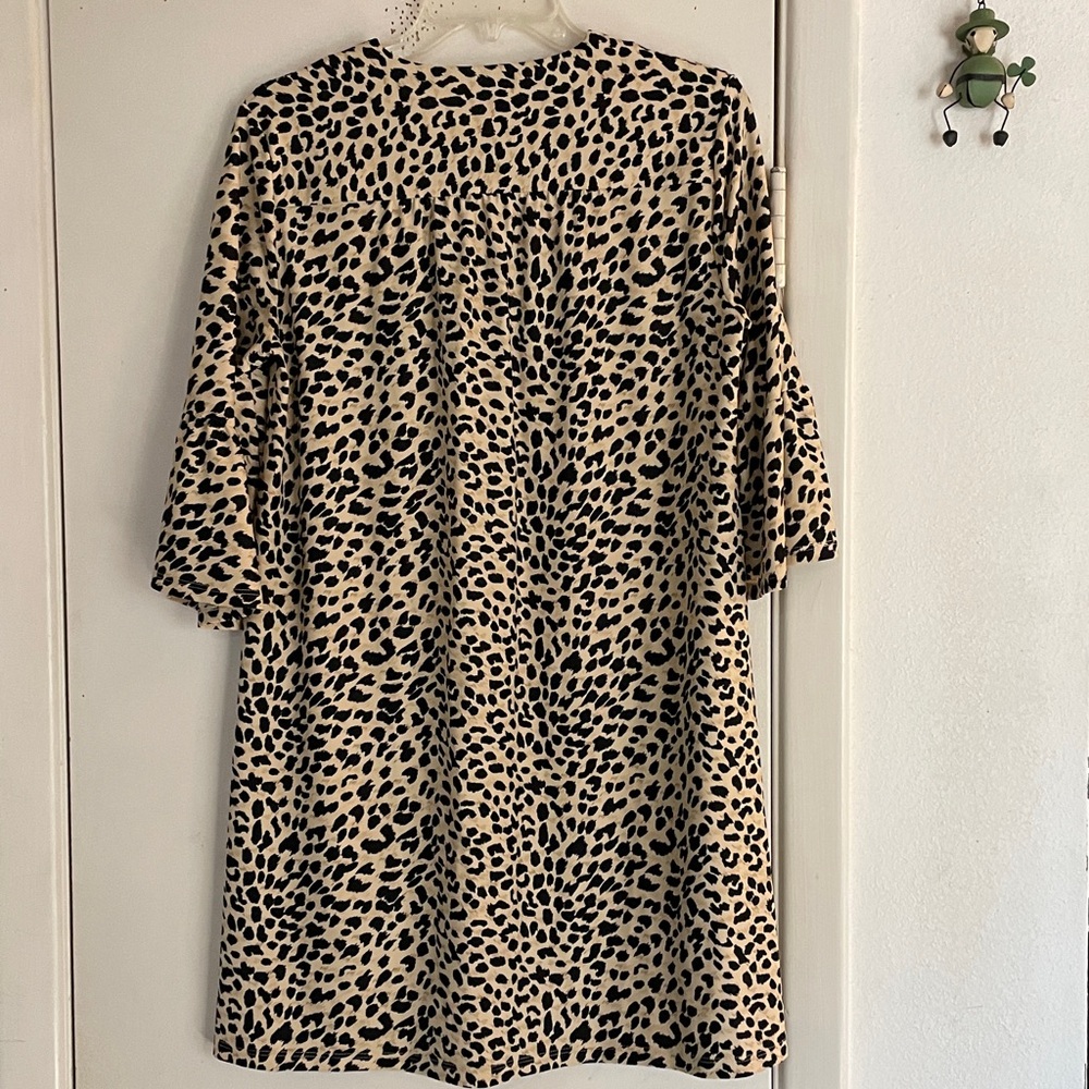 Jude Connally Leopard Print Dress with Flared Sleeves XS - Picture 6 of 7